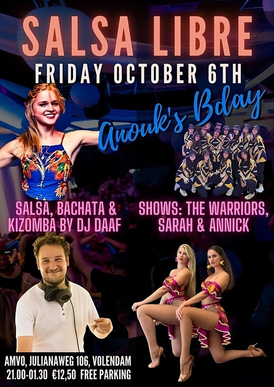 Vr 6 okt 2023: Salsa Libre Viering in Volendam – Anouk's Verjaardagsbash! - Miss Salsa