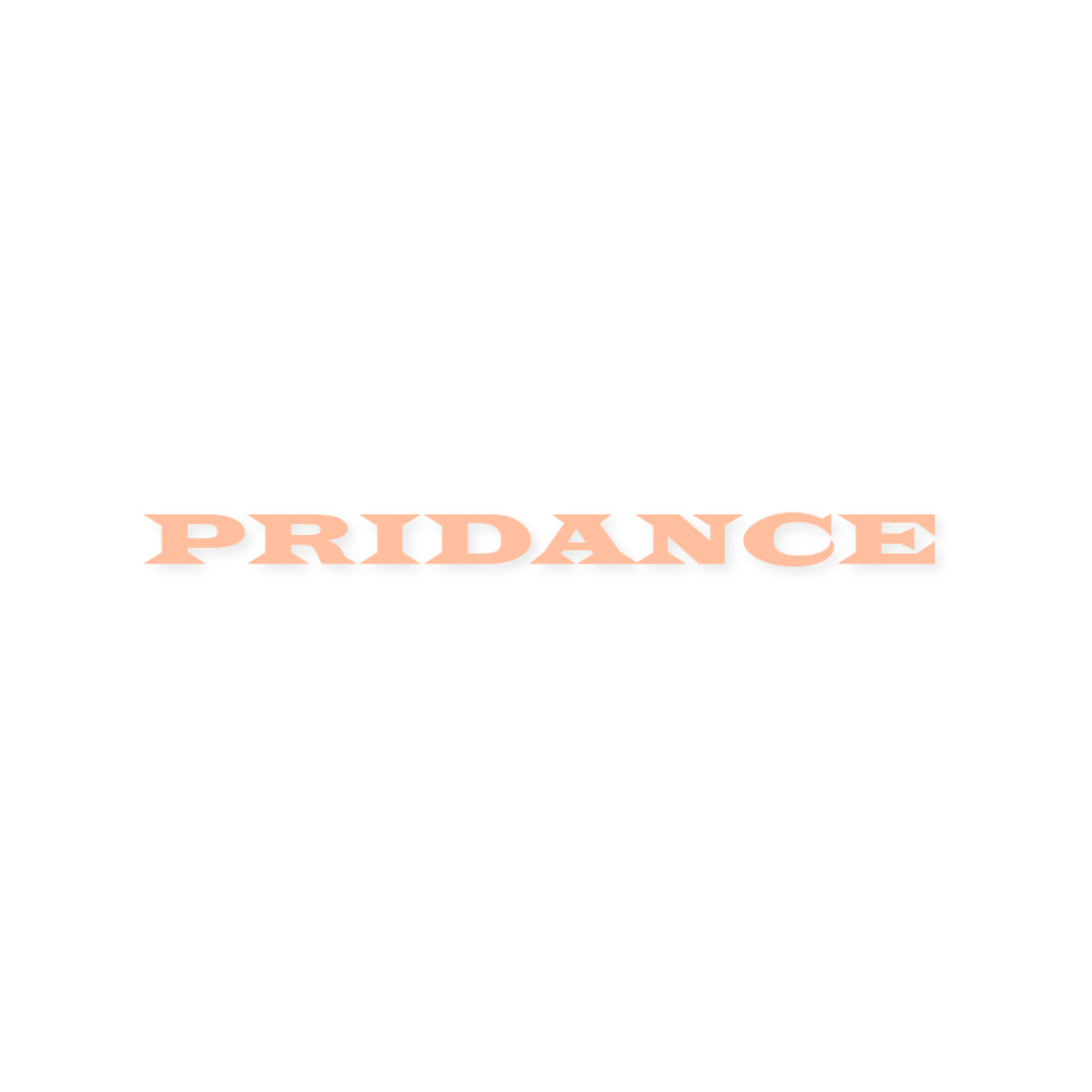 Logo of PRIDANCE in stylized text on a white background, representing dance and performance.
