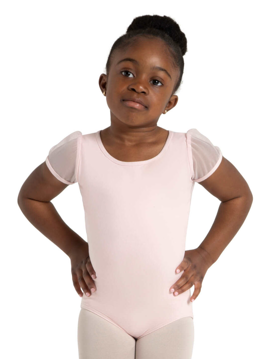 Puff Sleeve Keyhole Back Leotard - Girls