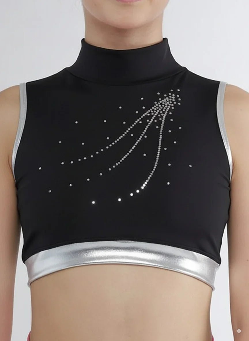 Mouwloze top met hoge kraag van microvezel - Miss Salsa