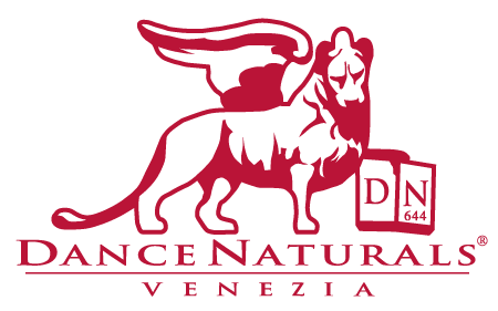 Dance Naturals logo featuring a lion symbol and the text "Dance Naturals Venezia" in elegant design.