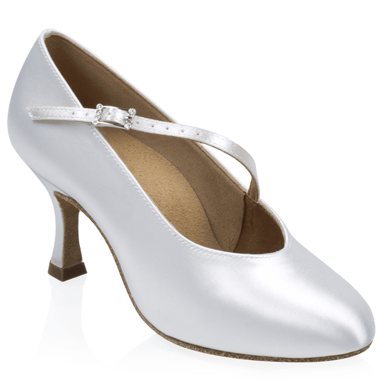 116A Rockslide | White Satin | Standard Ballroom Dance Shoes