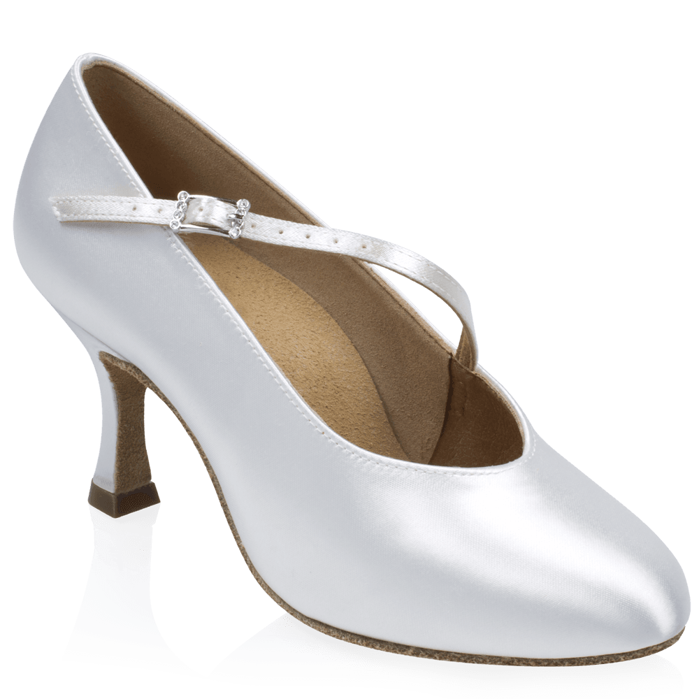 116A Rockslide | White Satin | Standard Ballroom Dance Shoes