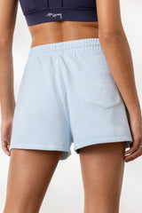 Comfortable blue Spirit Breeze sweatshorts with elastic waistband, ideal for active or relaxed days.