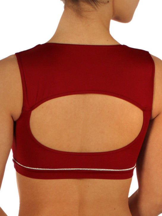 PriDance Zijdeglans Crop Top met Knoopdetail