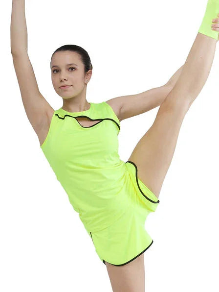 Mouwloze sporttop van microvezel met coated stof