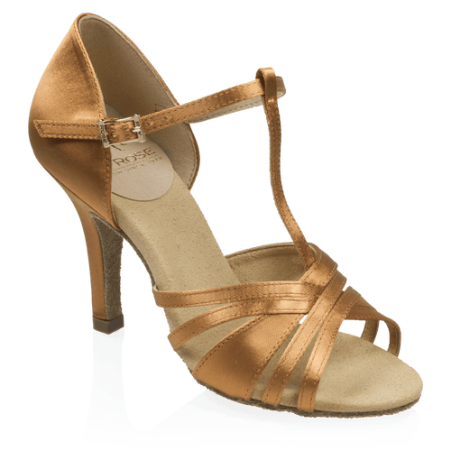 816-X Medusa | Light Tan Satin | Ladies Latin Dance Shoes