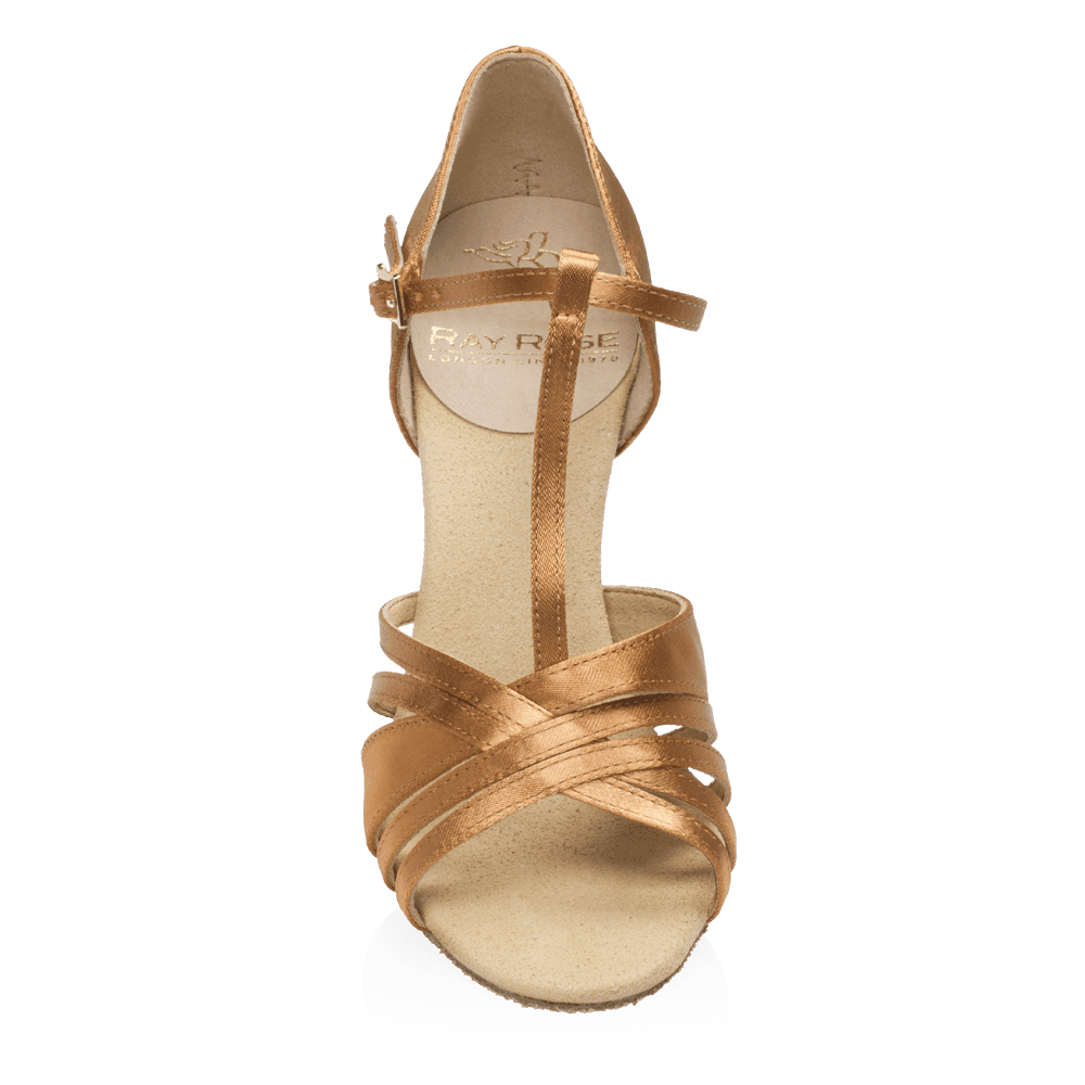 Ray Rose - 816-X Medusa | Light Tan Satin | Dames Latin Dansschoenen