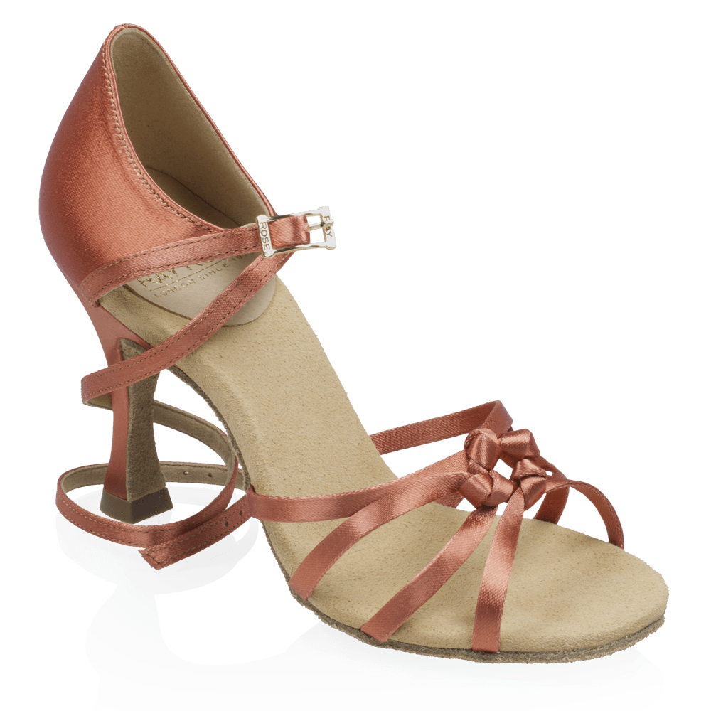 820-X Blizzard Xtra | Dark Tan Satin | Ladies Latin Dance Shoes