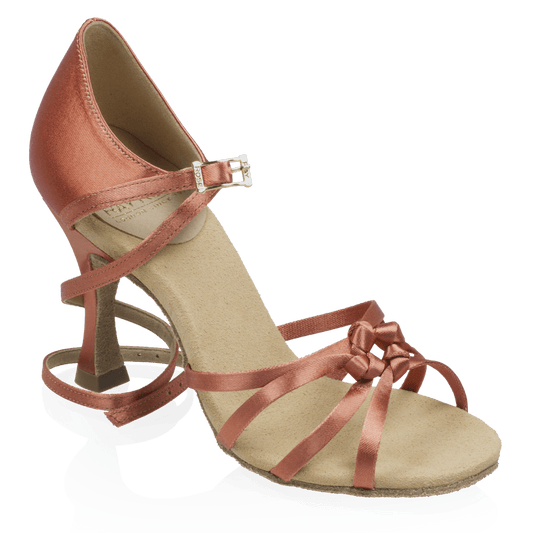 820-X Blizzard Xtra | Dark Tan Satin | Ladies Latin Dance Shoes