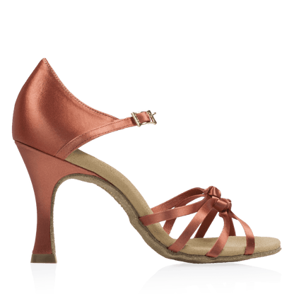 Ray Rose - 820-X Blizzard Xtra | Dark Tan Satin | Dames Latin Dansschoenen