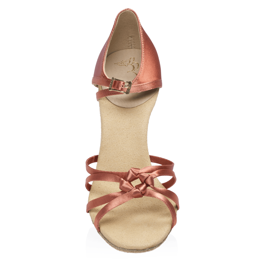 Ray Rose - 820-X Blizzard Xtra | Dark Tan Satin | Dames Latin Dansschoenen