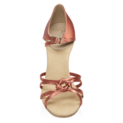 Ray Rose - 820-X Blizzard Xtra | Dark Tan Satin | Dames Latin Dansschoenen