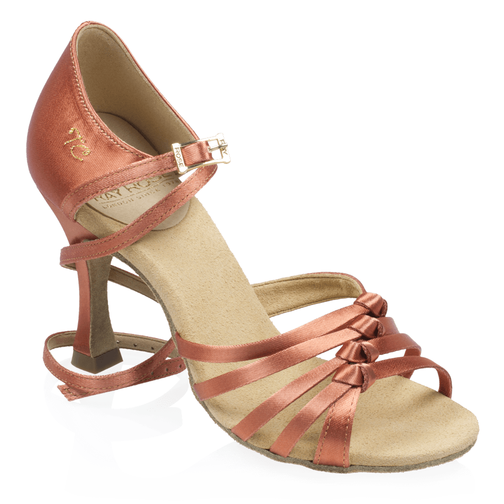 824-X Tania Xtra | Dark Tan Satin | Ladies Latin Dance Shoes