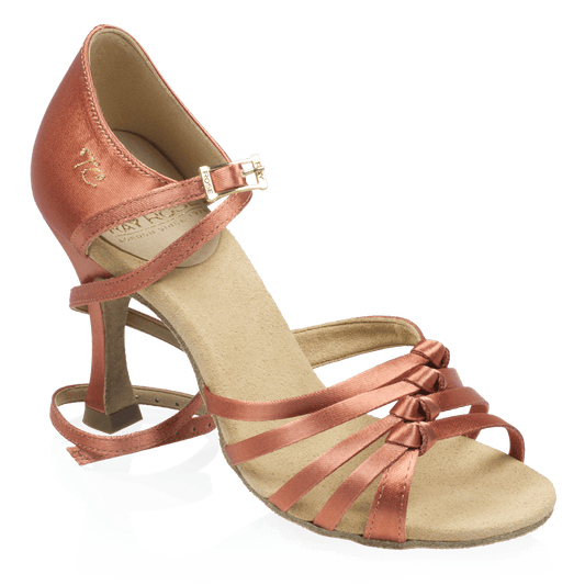 824-X Tania Xtra | Dark Tan Satin | Ladies Latin Dance Shoes