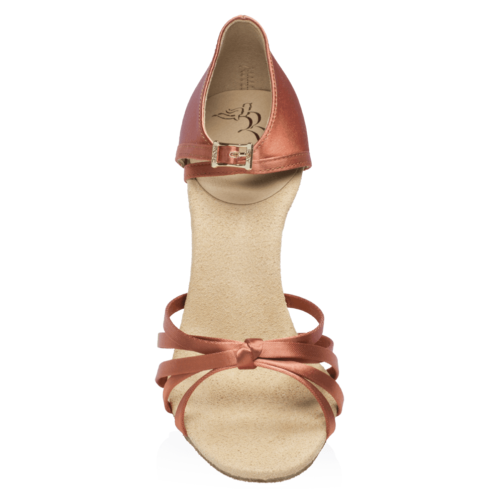 Ray Rose - 825-X Drizzle Xtra | Dark Tan Satin | Dames Latin Dansschoenen