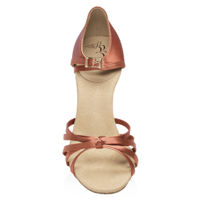 Ray Rose - 825-X Drizzle Xtra | Dark Tan Satin | Dames Latin Dansschoenen