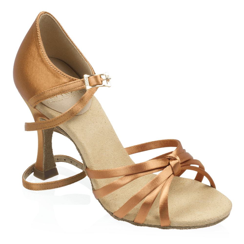 825-X Drizzle Xtra | Light Tan Satin | Ladies Latin Dance Shoes