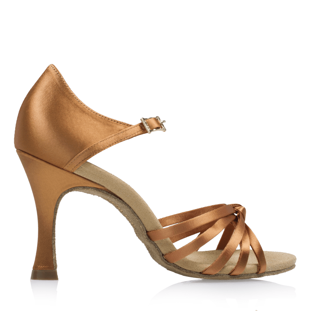 Ray Rose - 825-X Drizzle Xtra | Light Tan Satin | Dames Latin Dansschoenen