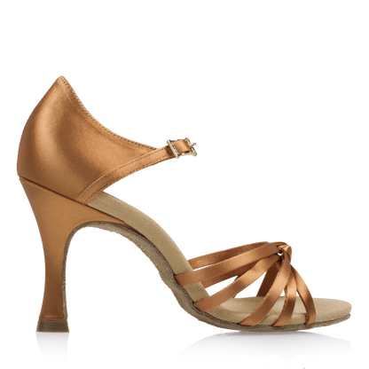 Ray Rose - 825-X Drizzle Xtra | Light Tan Satin | Dames Latin Dansschoenen