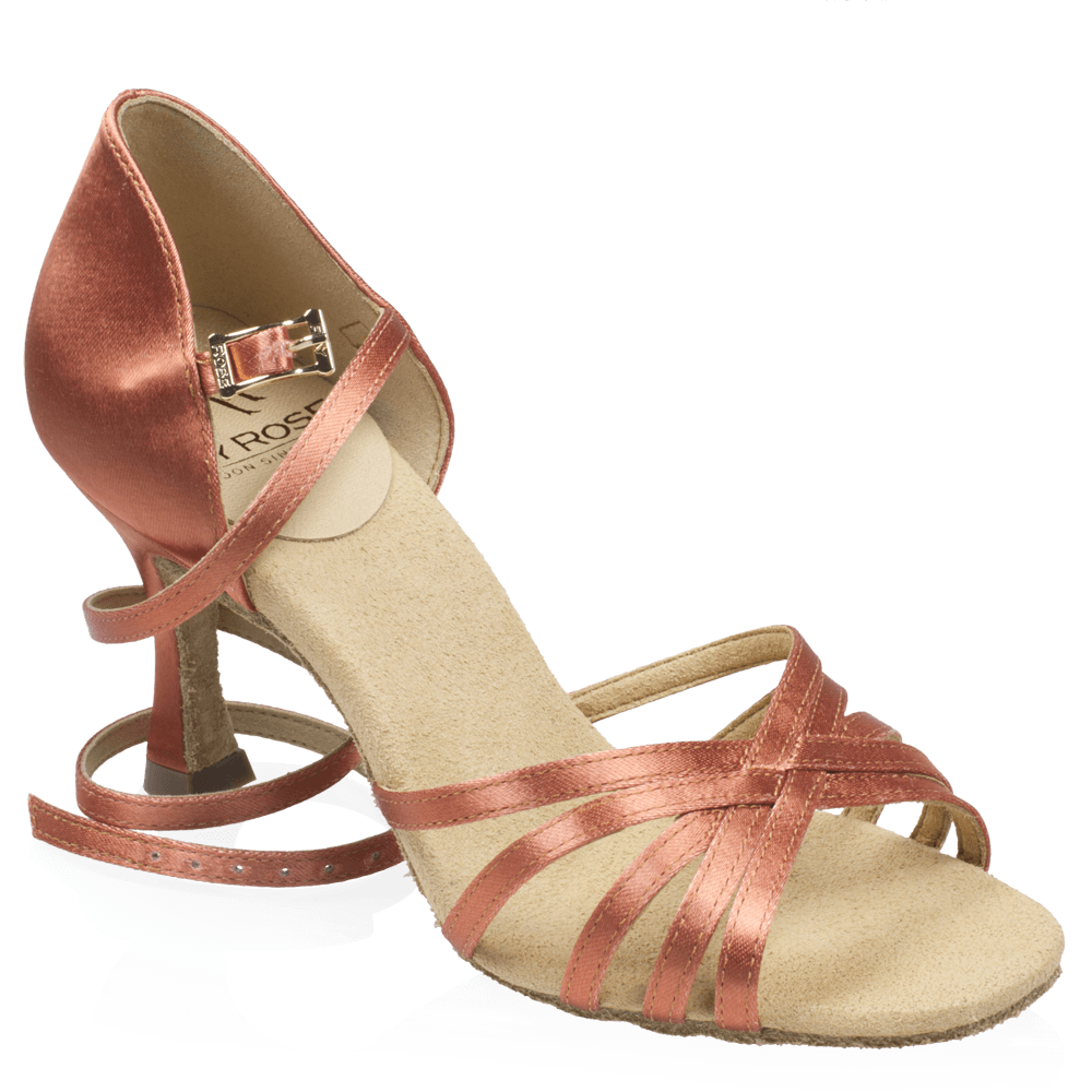 836-X Hygea Xtra | DarkTan Satin | Latin Dance Shoes
