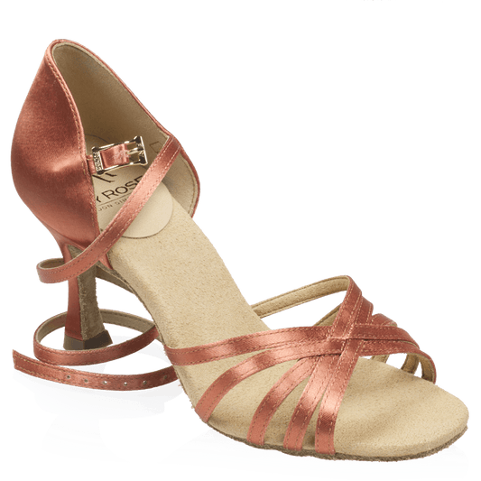 836-X Hygea Xtra | DarkTan Satin | Latin Dance Shoes