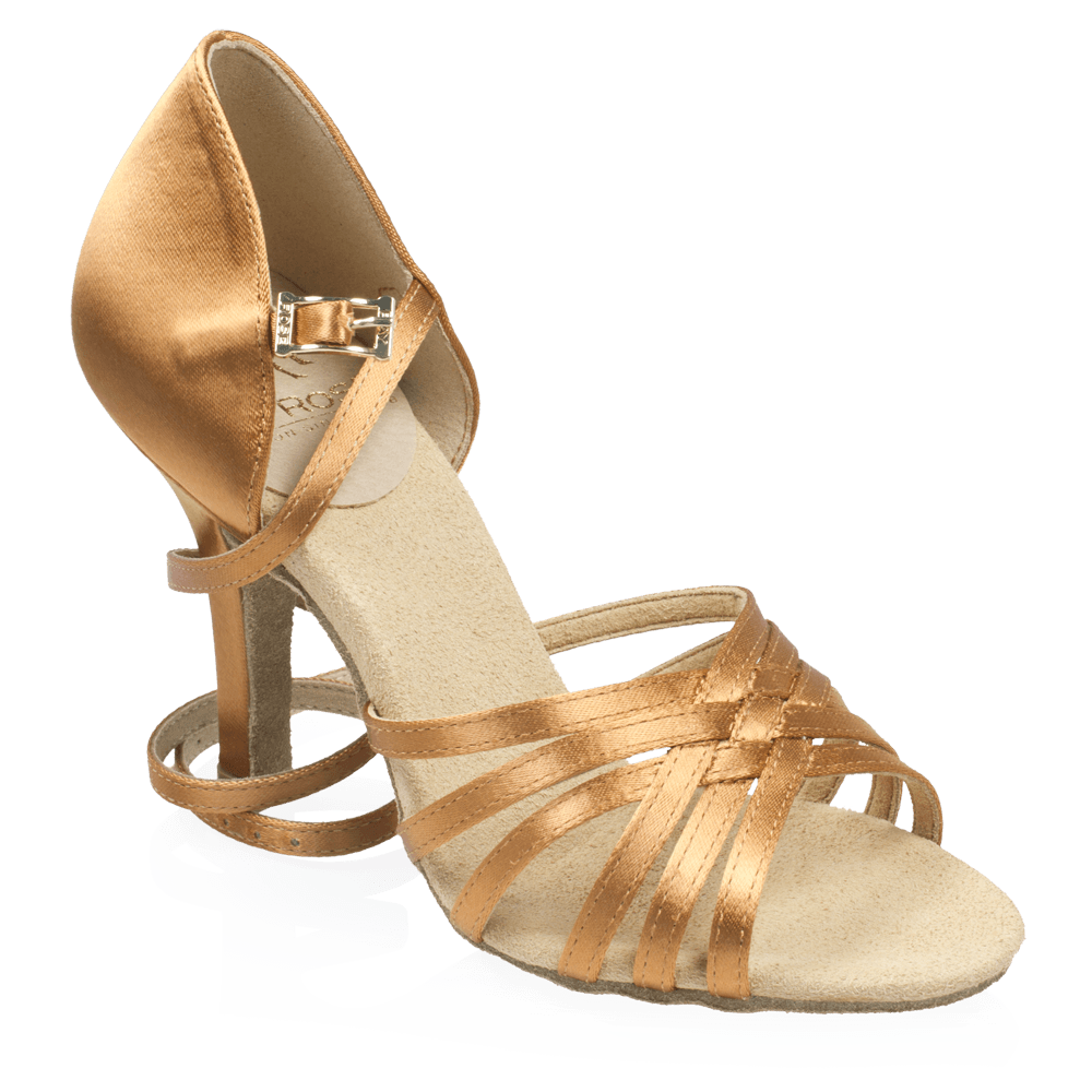 865-X Selene Xtra | Light Tan Satin | Latin Dance Shoes