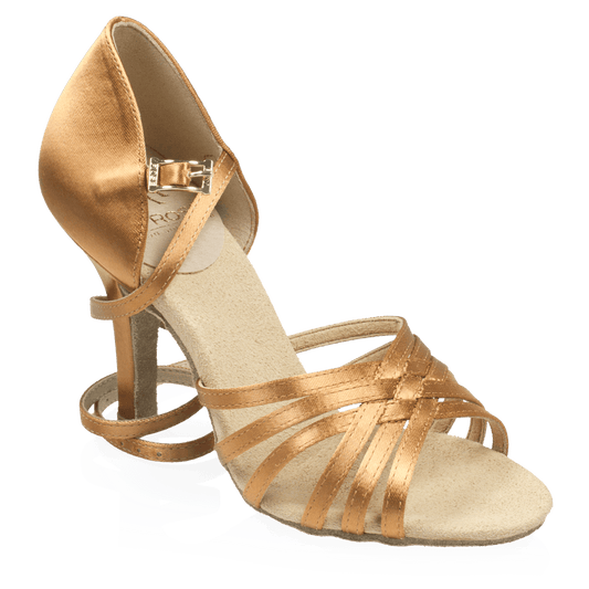 865-X Selene Xtra | Light Tan Satin | Latin Dance Shoes