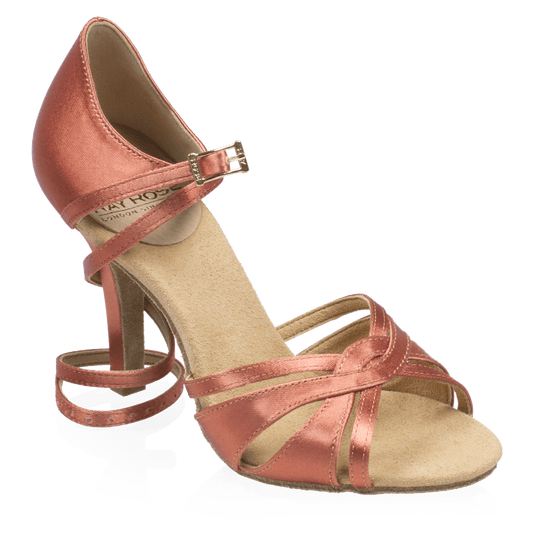 884-X Aura Xtra | Dark Tan Satin | Latin Dance Shoes