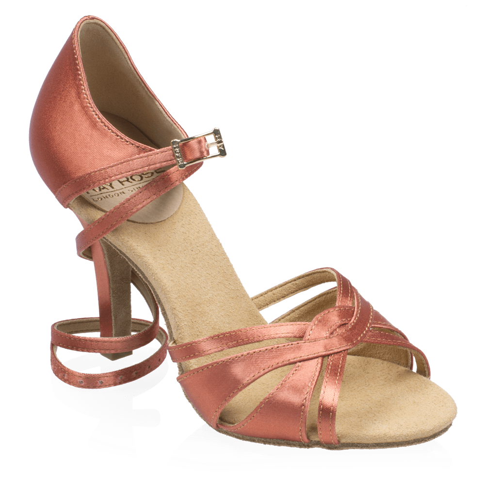 884-X Aura Xtra | Dark Tan Satin | Latin Dance Shoes