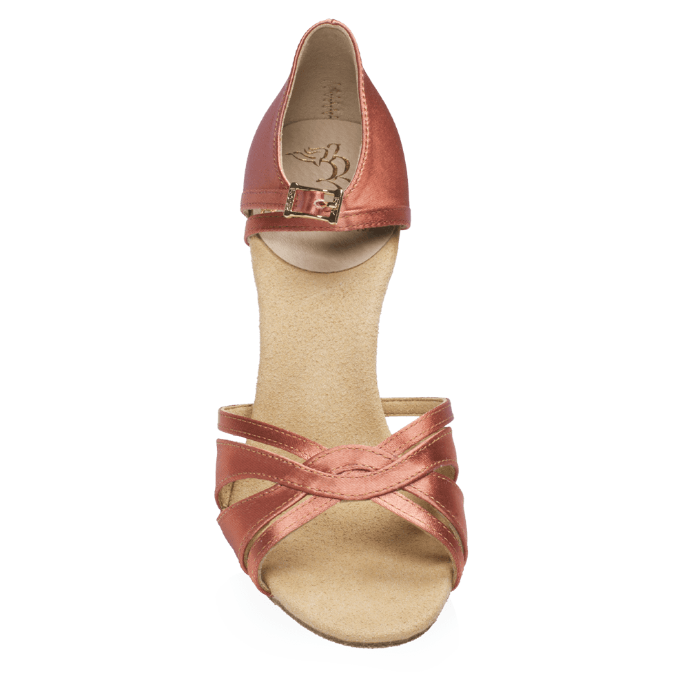 Ray Rose - 884-X Aura Xtra | Dark Tan Satin | Latin Dansschoenen