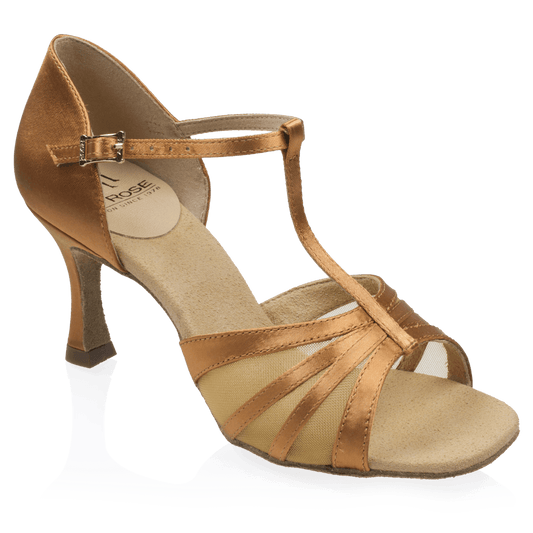 886-X Gaia - Light Tan Satin | Ladies Latin Dance Shoes