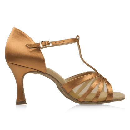 Ray Rose - 886-X Gaia - Light Tan Satin | Dames Latin Dansschoenen