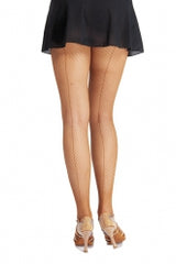 Professional fishnet seamless tights with back strip, showcasing elegant design and comfort for dance performances.