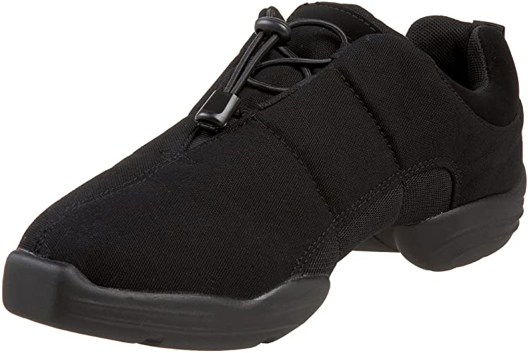 Capezio DS10 Danssneaker in black, lightweight canvas with laceless toggle design for dancers.