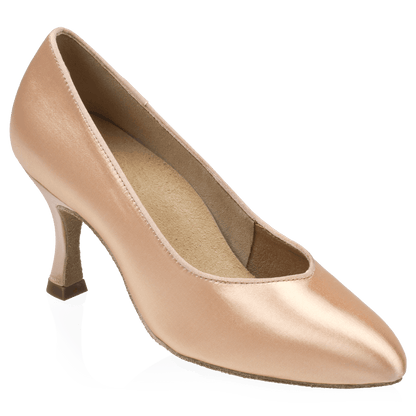 964A Claudia | Light Flesh Satin | Standard Ballroom Pointed Toe Dance Shoes