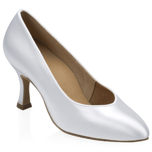 964A Claudia | White Satin | Standard Ballroom Pointed Toe Dance Shoes
