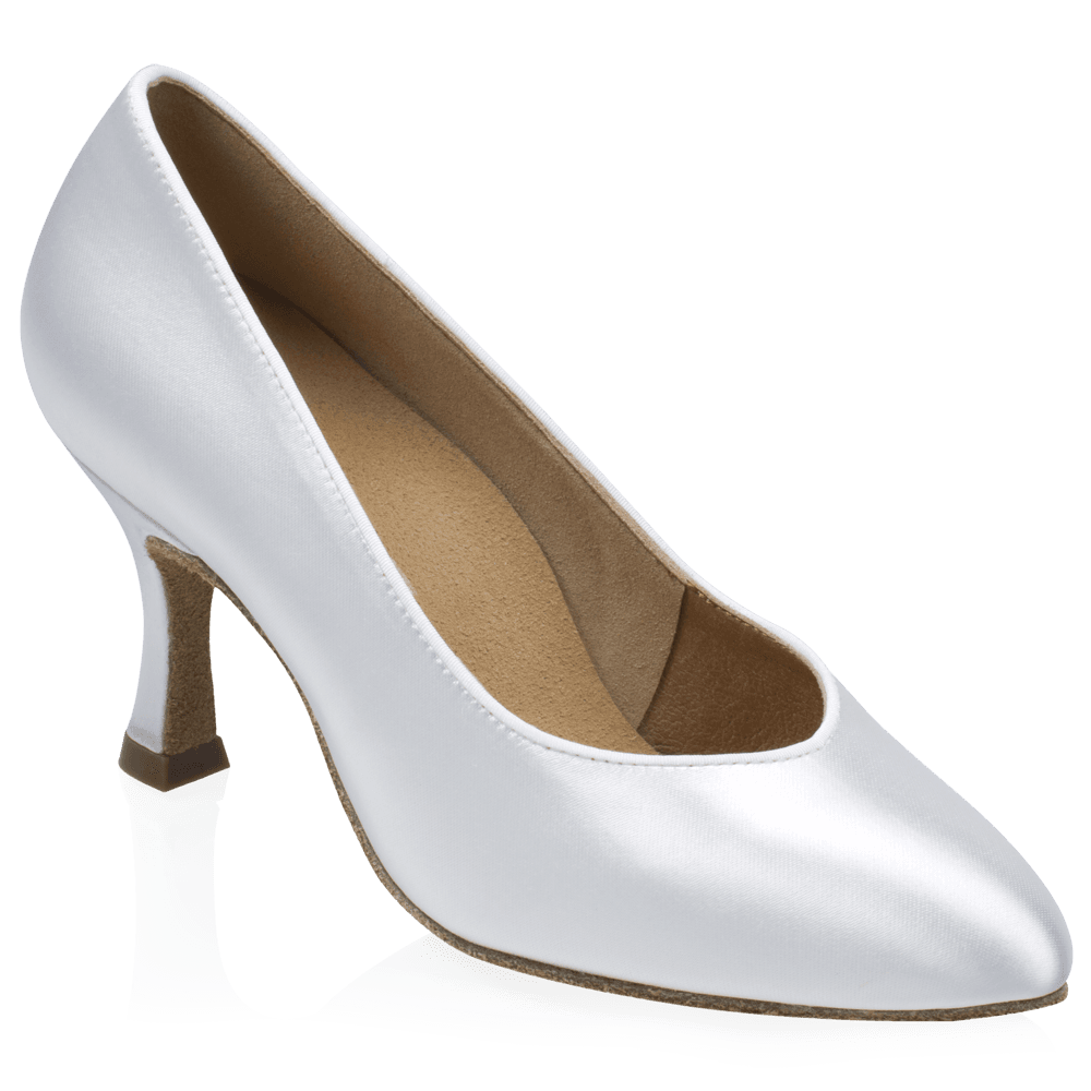 964A Claudia | White Satin | Standard Ballroom Pointed Toe Dance Shoes