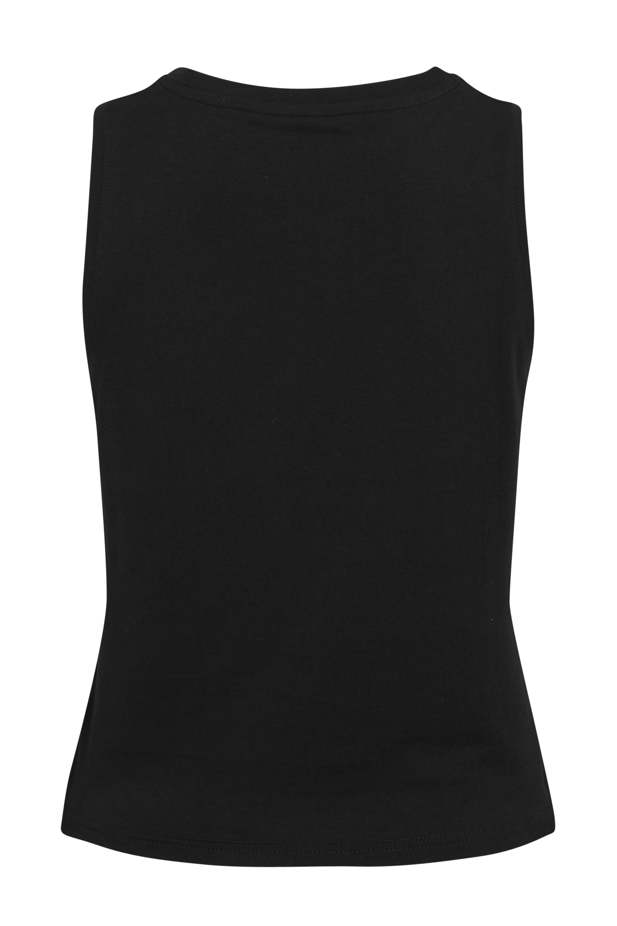 Black cropped top back view, made from soft, breathable fabric for ultimate comfort, perfect for yoga or casual wear.