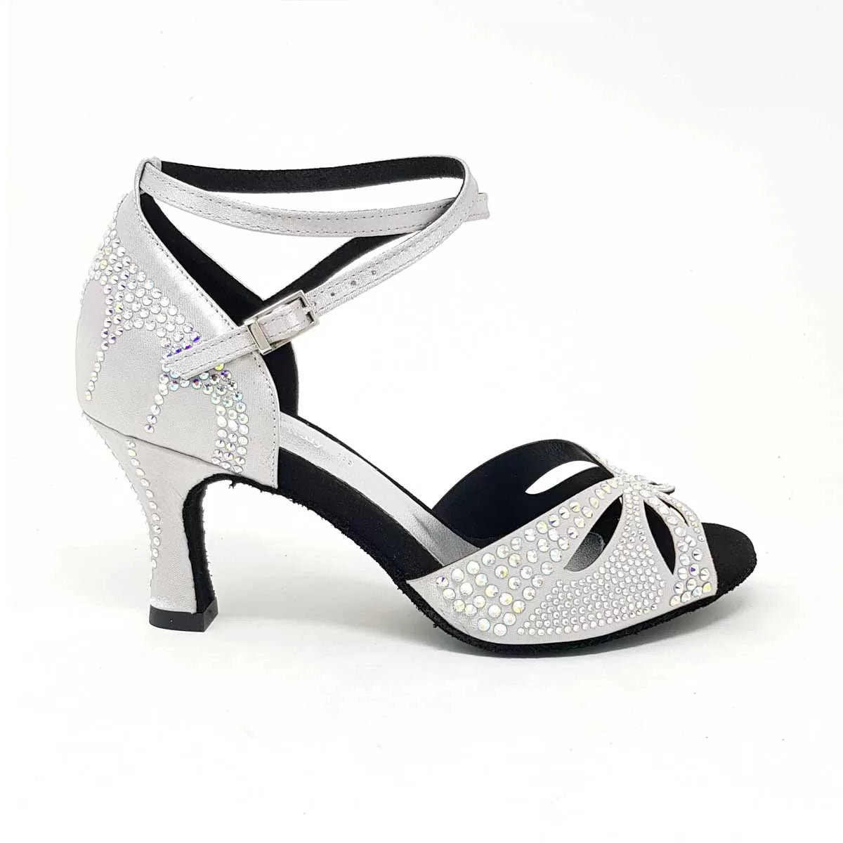 Lidmag L2 dansschoenen met strass en glitter, plateauzool voor comfort en stabiliteit, elegante uitstraling.