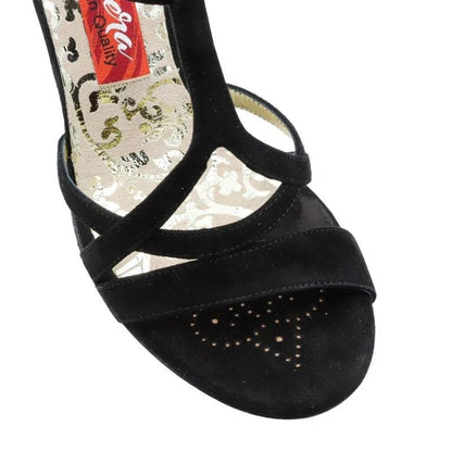 Tangolera A13 Camoscio nero 7 cm heel - Miss Salsa