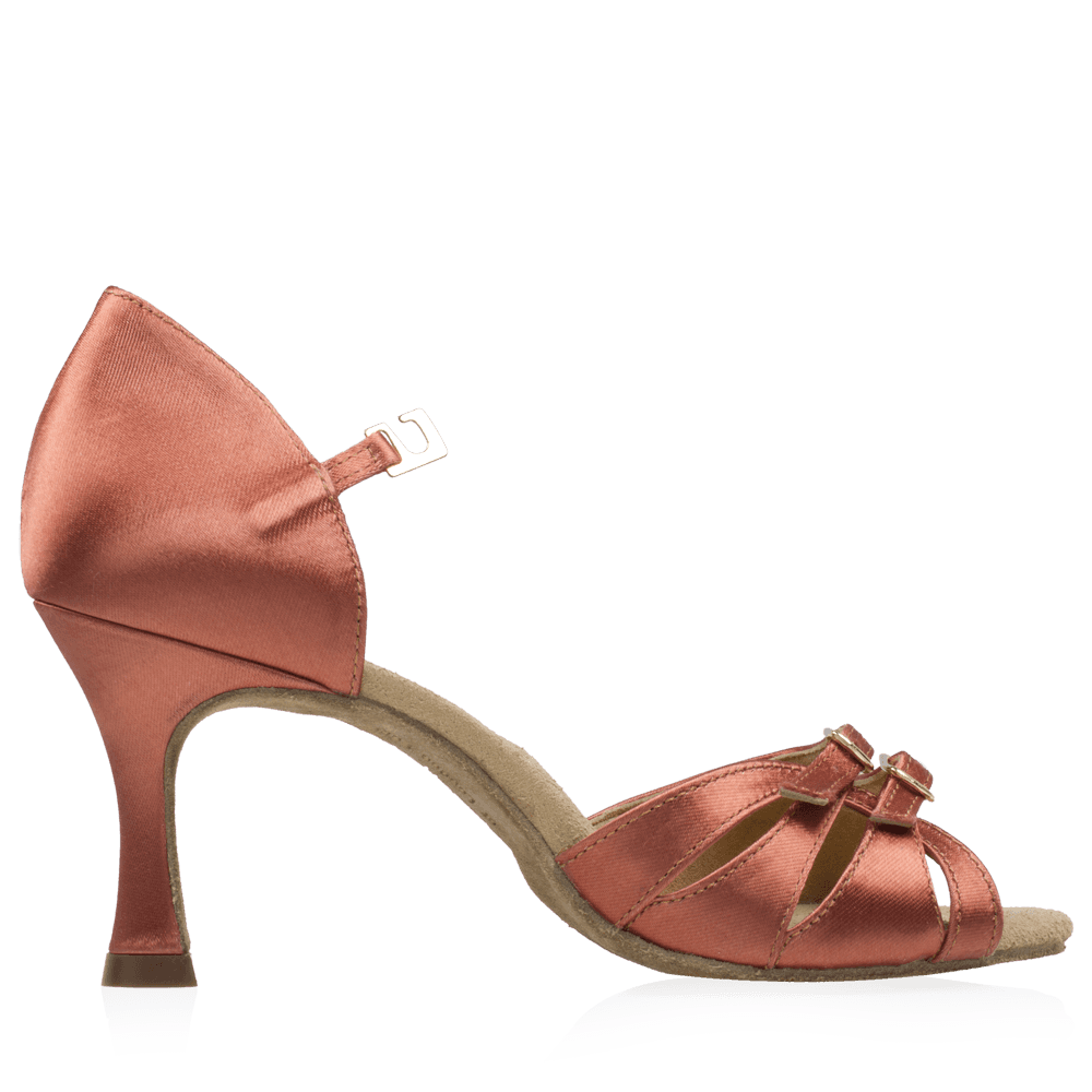 Ray Rose - Aquila | Dark Tan Satin | Dames Latin Dansschoenen