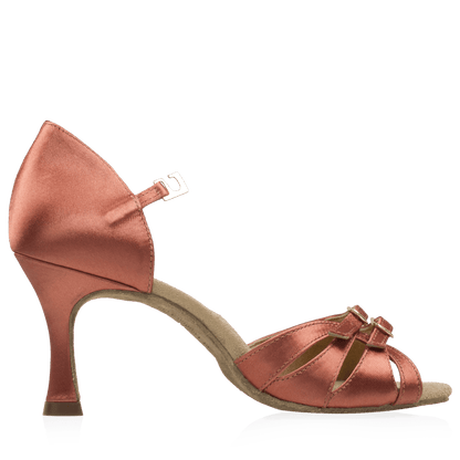 Ray Rose - Aquila | Dark Tan Satin | Dames Latin Dansschoenen