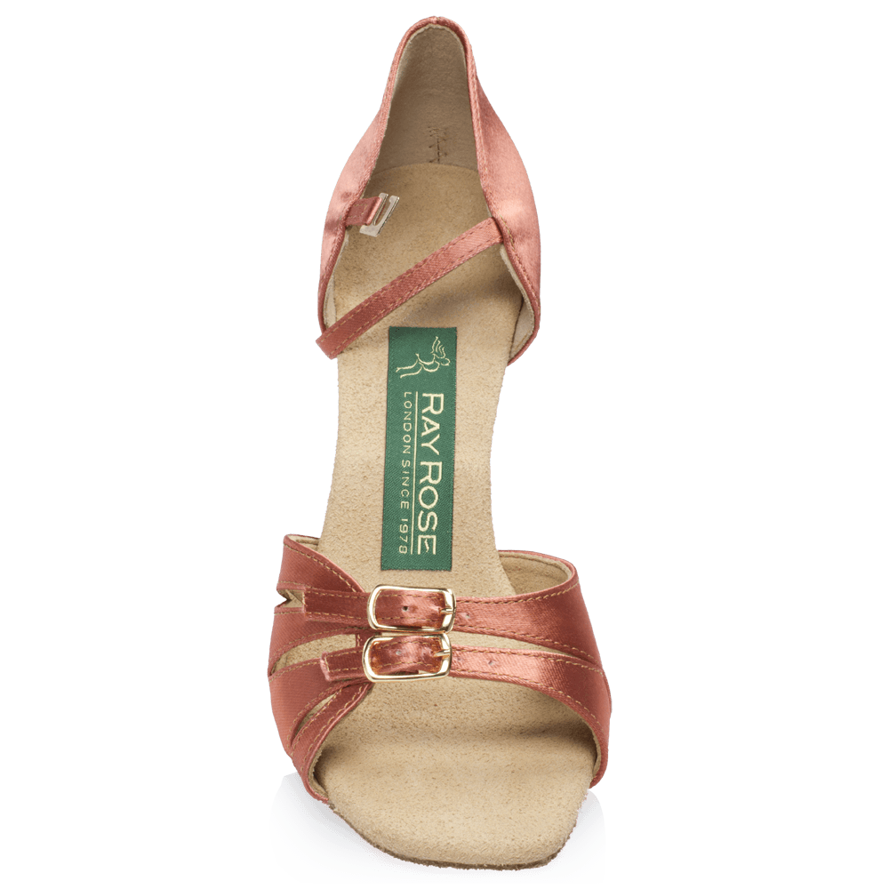 Ray Rose - Aquila | Dark Tan Satin | Dames Latin Dansschoenen