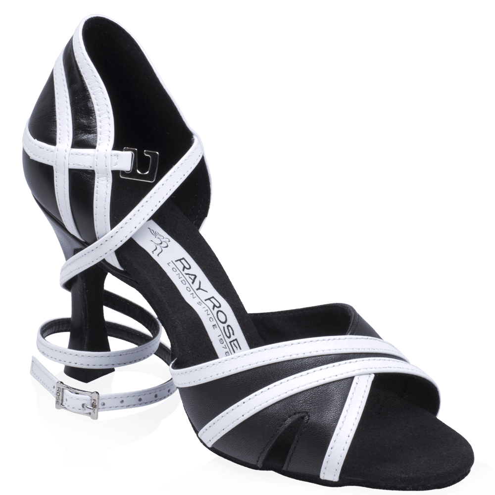 Aurora - Black/White Leather
