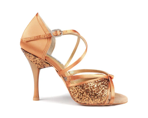 PortDance PD801 Bronze Satin and Glitter - Miss Salsa
