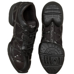 Capezio Web Dansneaker® for kids in black, featuring breathable tech-mesh and flexible split sole design.