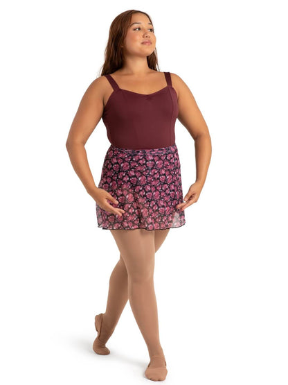 Falda cruzada estampada de malla "Le Jardin"