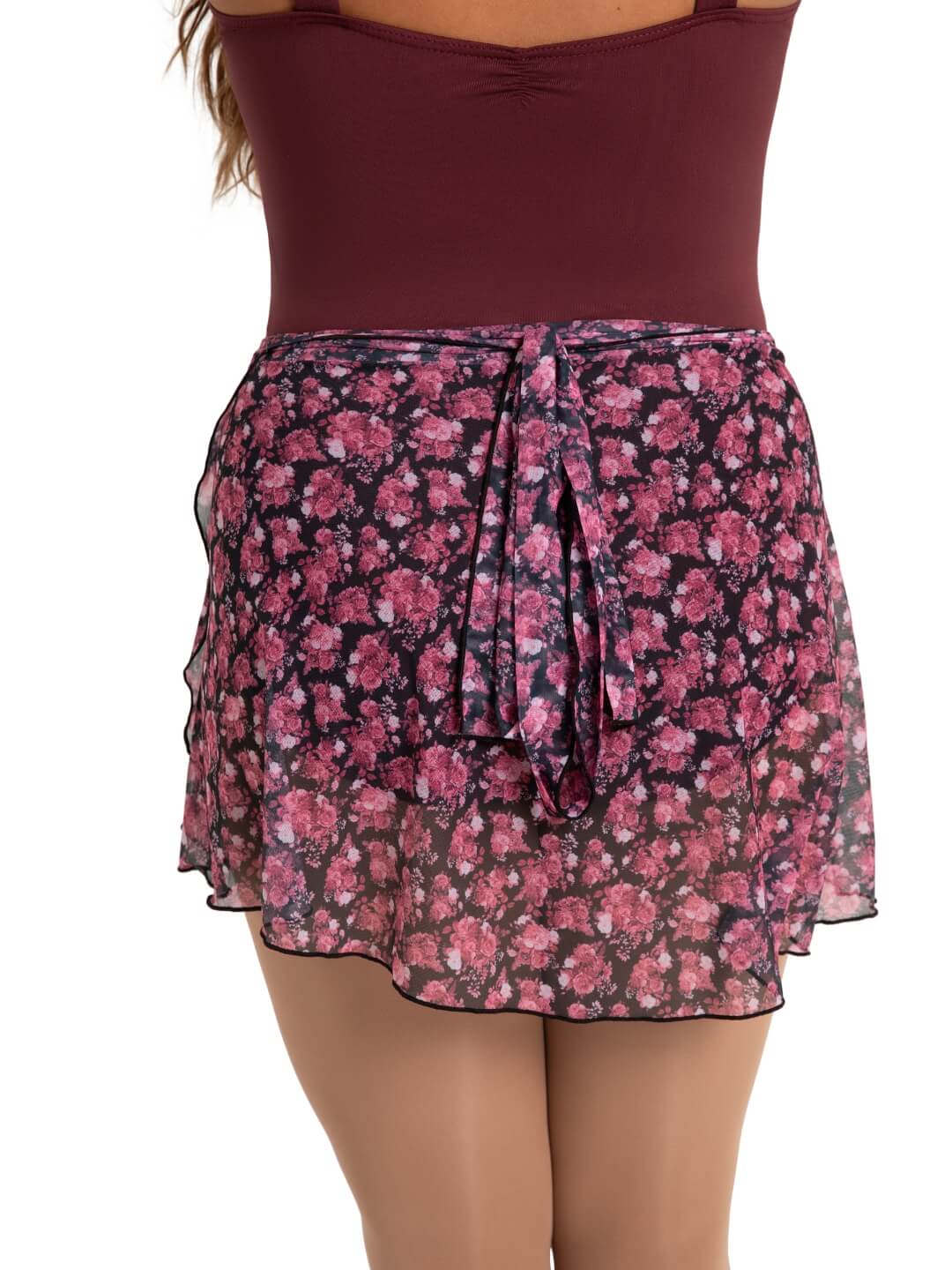 Falda cruzada estampada de malla "Le Jardin"