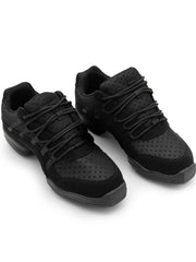 Capezio Rock It Dansneaker® in black, featuring breathable mesh, split sole design, and comfortable fit for dancers.